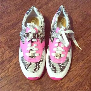Michael Kors Allie Pink Snakeskin Sneakers